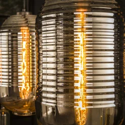 Hängelampe 3 Tubes Glas Chrom Industrial inkl. Leuchtmittel