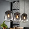 Hängelampe Bulb 3er Industrial Rauchglas Shaded Altsilber XL