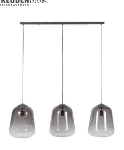 Hängelampe Bulb 3er Industrial Rauchglas Shaded Altsilber XL