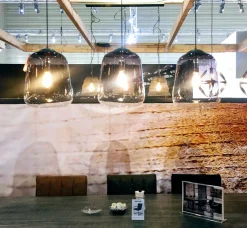 Hängelampe Bulb 3er Industrial Rauchglas Shaded Altsilber XL