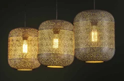 Hängelampe Etch Boho Oriental Metall 3er