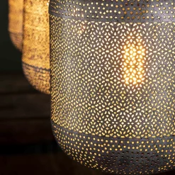 Hängelampe Etch Boho Oriental Metall 3er