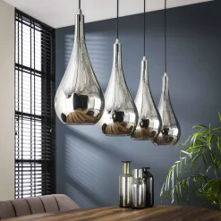 Hängelampe Falling Drops Industrial Chromfinish