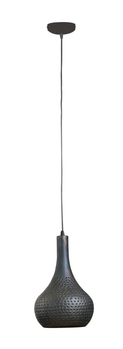 Hängelampe Industrial Kegel Schwarz Braune Maserung Ø 25 cm