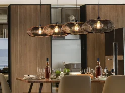 Hängelampe Industrial Kupferdraht Twist 4x Ø 35cm