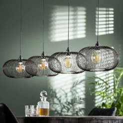 Hängelampe Industrial Kupferdraht Twist 4x Ø 35cm incl. Glühbirnen