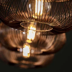 Hängelampe Industrial Kupferdraht Twist 4x Ø 35cm incl. Glühbirnen