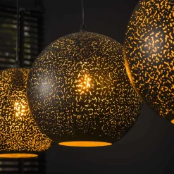 Hängelampe Industrial Punch 4 Kugeln Metall Perforiert