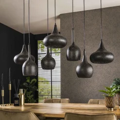 Hängelampe Industrial Zip 7 Schirme Metall Lochmuster