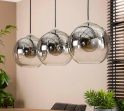 Hängelampe Pendelleuchte Shaded Bubble Rauchglas 3 flammig