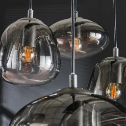 Hängelampe Retro Mixed 6er Vintage Rauchglas