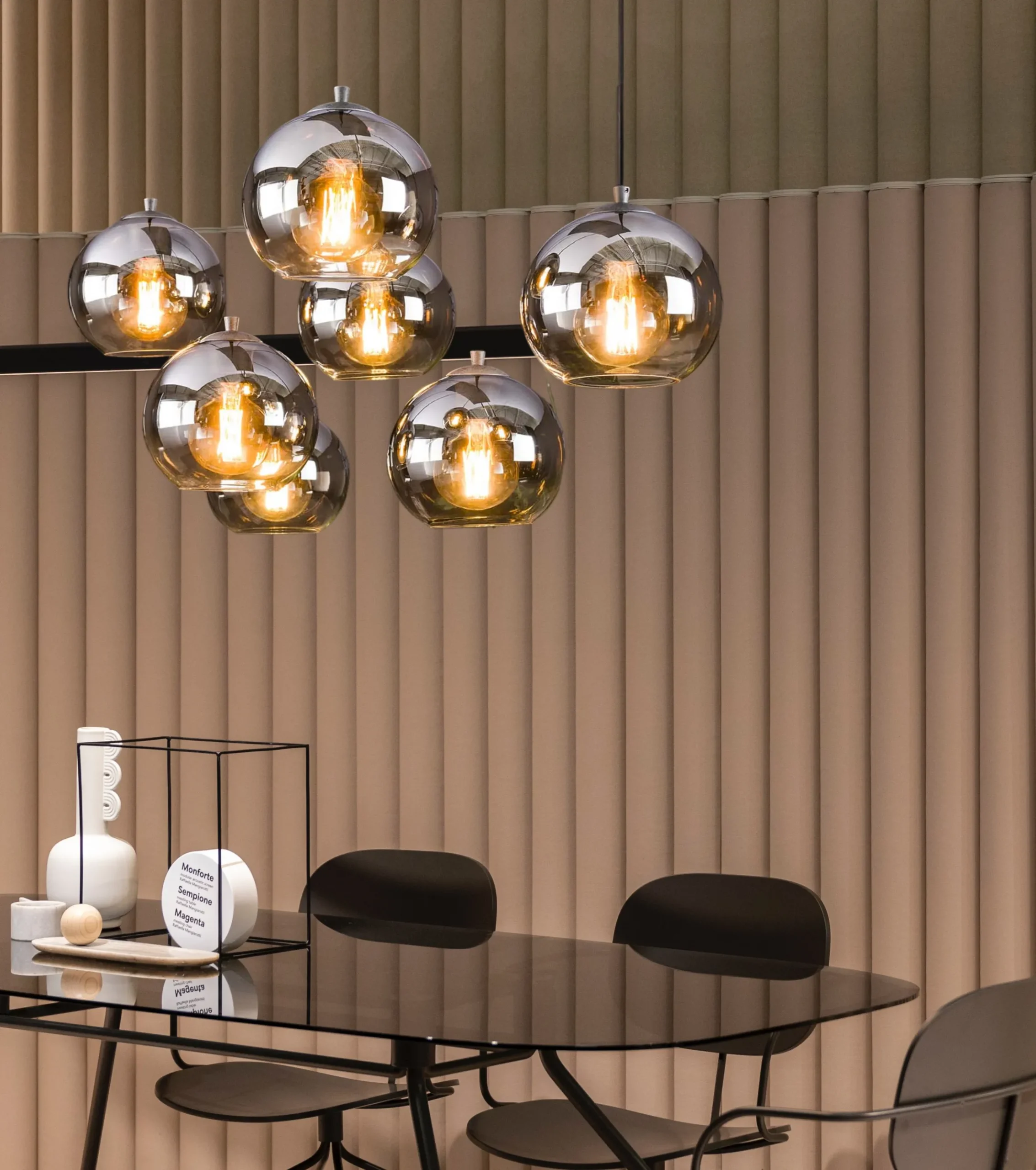 Hängelampe Shaded Bubble 7er Rauchglas