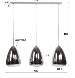 Hängelampe Silver Pearl Industrial Chromfinish