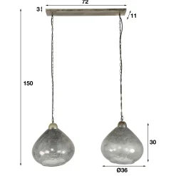 Hängelampe Vintage Industrial Clearstone 2 Schirme Ø 36cm
