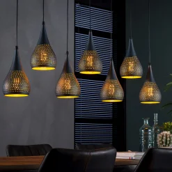 Hängelampe Vintage Tropfen Industrial Dots 7 Schirme Ø 15cm