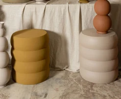 Hocker Beistelltisch Couchtisch Dakar Organic Metall Gelb