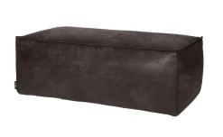 Hocker Leder Rodeo Pouf Schwarz