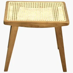 Hocker Nova Teak Rattan Wiener Geflecht