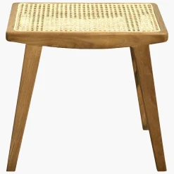 Hocker Nova Teak Rattan Wiener Geflecht