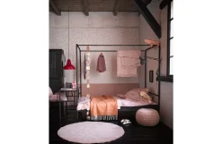 Industrial Himmelbett Metallbett Koje Schwarz Metall 160