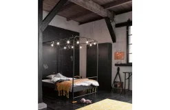 Industrial Himmelbett Metallbett Koje Schwarz Metall 90/200
