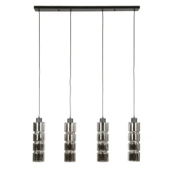 Industrial Hängelampe Pendelleuchte Column Verchromtes Glas
