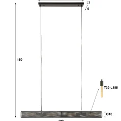 Industrial Hängelampe Tube Lochstahl 120 cm