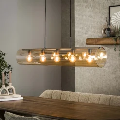 Industrial Hängelampe Tube Glas Amber 120 cm