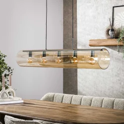 Industrial Hängelampe Tube Glas Amber 120 cm