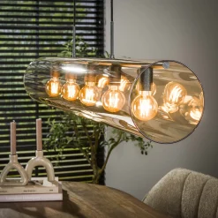 Industrial Hängelampe Tube Glas Amber 120 cm