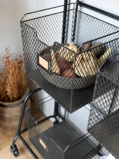 Industrial Küchenregal Standregal Lucas 6 Körbe und Räder