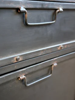 Industrial kleine Kommode Nachttisch Factory Metall 2 Schubladen