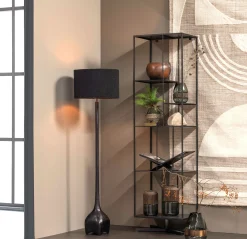 Industrial Standregal Bücherregal Jiske Schwarz Metall 180