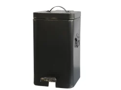 Industrial Treteimer Abfalleimer Schwarz Klein