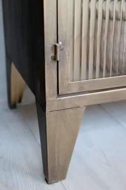 Industrial Vitrine Kabinett Golden Amaury Geriffeltes Glas 150/60