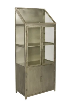 Industrial Vitrine Showcase Monviso Metall Glas Gold