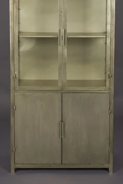 Industrial Vitrine Showcase Monviso Metall Glas Gold