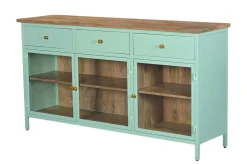 Landhaus Sideboard Provence Metallkorpus Holz Azure 160 - Ausstellungsstück