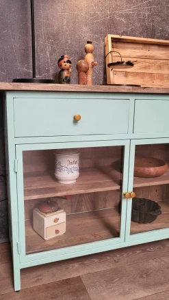 Landhaus Sideboard Provence Metallkorpus Holz Azure 160 - Ausstellungsstück
