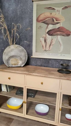 Landhaus Sideboard Provence Metallkorpus Holz Champagner 160