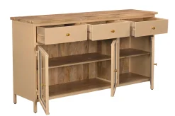 Landhaus Sideboard Provence Metallkorpus Holz Champagner 160