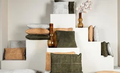 Lederkissen Colby Echtleder Camel S