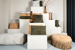 Lederkissen Colby Echtleder Taupe S