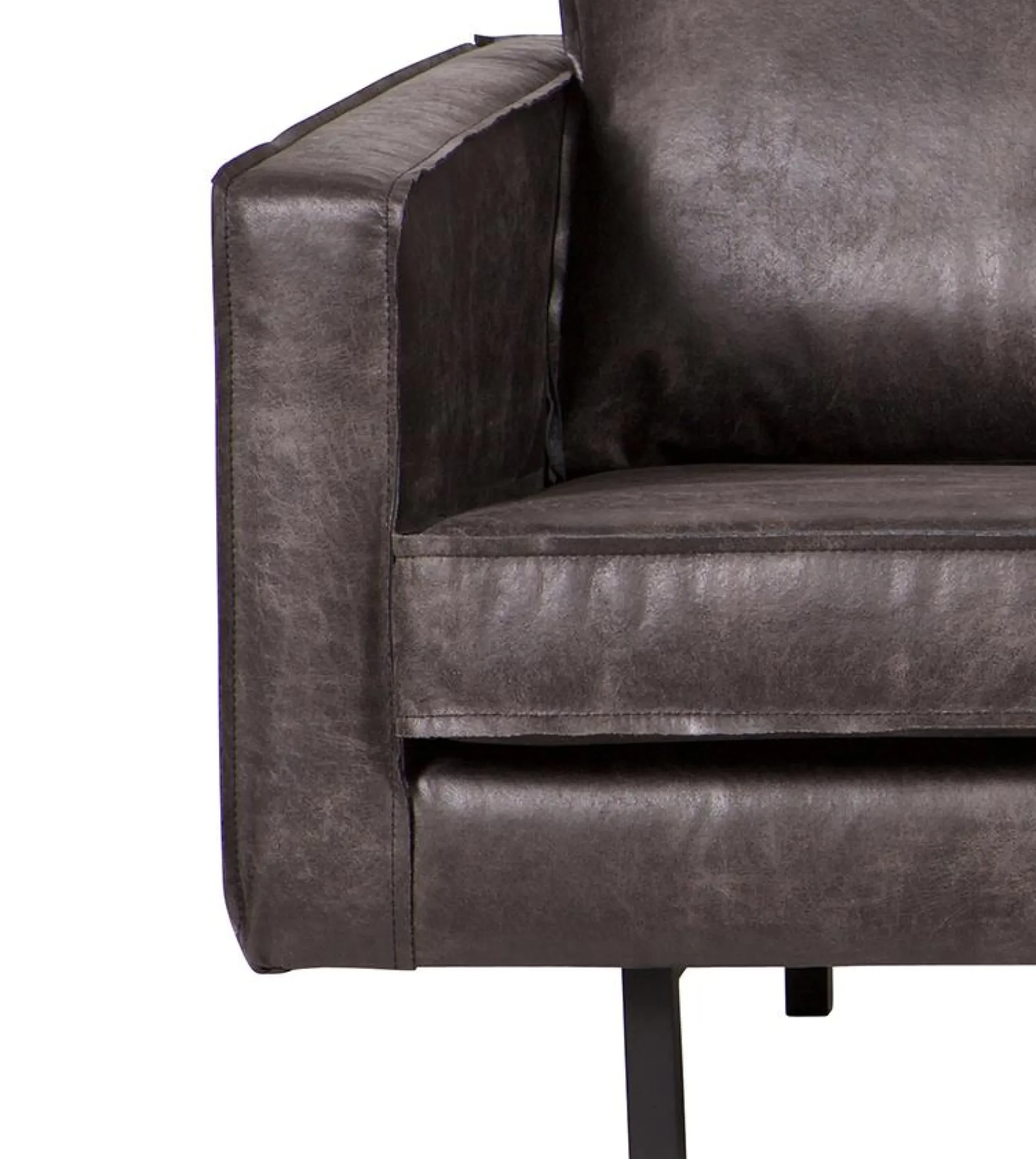 Ledersofa Rodeo 2,5-Sitzer Schwarz 190