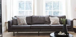 Ledersofa Rodeo 3-Sitzer Schwarz 280
