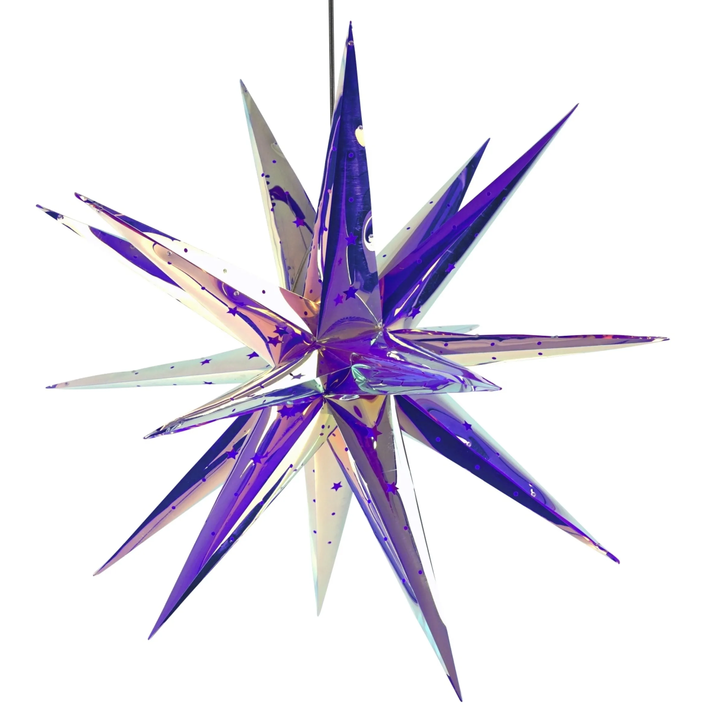 LED-Hängesterne 18 Spitzen inklusive Fernbedienung, Timer- und Dimmfunktion Lila