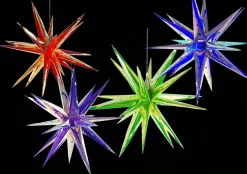 LED-Hängesterne 18 Spitzen inklusive Fernbedienung, Timer- und Dimmfunktion Lila