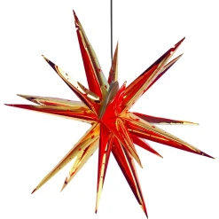 LED-Hängesterne 18 Spitzen inklusive Fernbedienung, Timer- und Dimmfunktion Rot