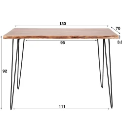 Massivholz Bartisch Industrial Edge Vintage 130/70/3,5 Baumkante