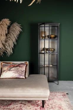 Metallschrank Vitrine Purist 180 Vintage Industrial Metall/Glass